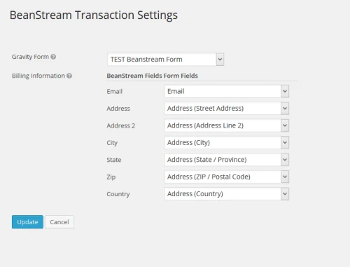 GFBeanStreamTransactionSettingsPage Worldline Payment API Gateway for Gravity Forms