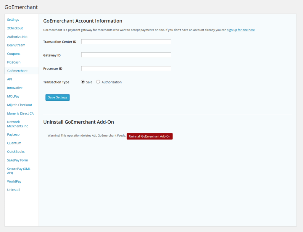 GFGoEmerchantSettingsPage GoEmerchant Payment Gateway for Gravity Forms