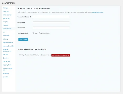 GoEmerchant Payment Gateway for Gravity Forms