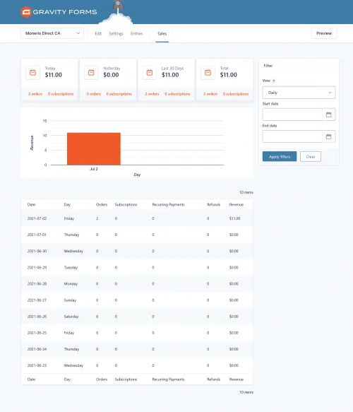 GFMonerisDirectCASalesPage Moneris Direct CA Payment Gateway for Gravity Forms