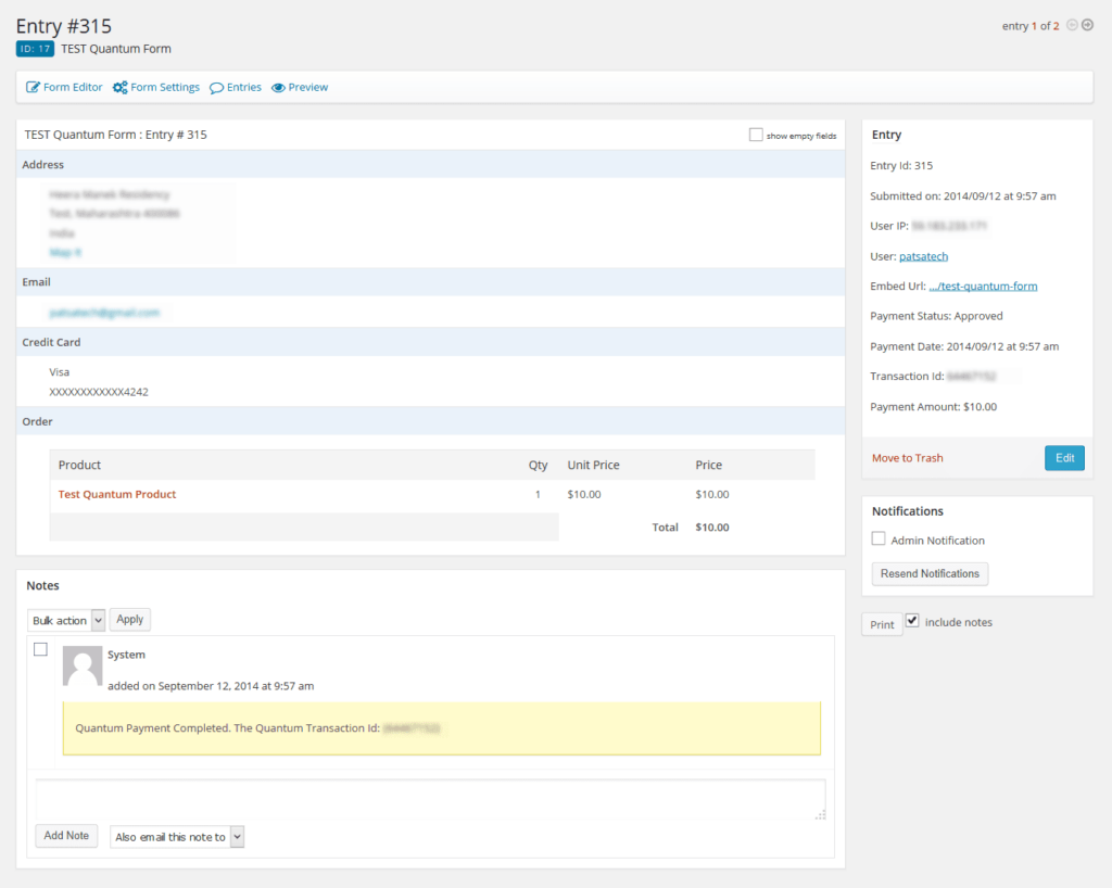 GFQuantumEntryDetailsPage Quantum Payment Gateway for Gravity Forms