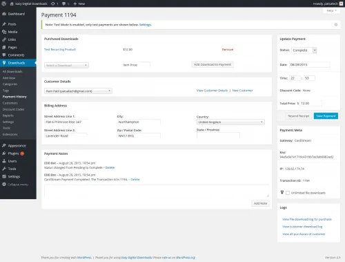 CardStream Payment History CardStream Hosted Form Gateway for Easy Digital Downloads