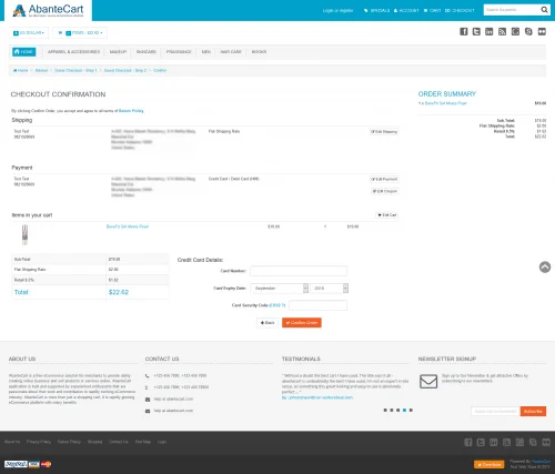 AbanteCart NMI Checkout Page Network Merchants Inc Gateway for AbanteCart