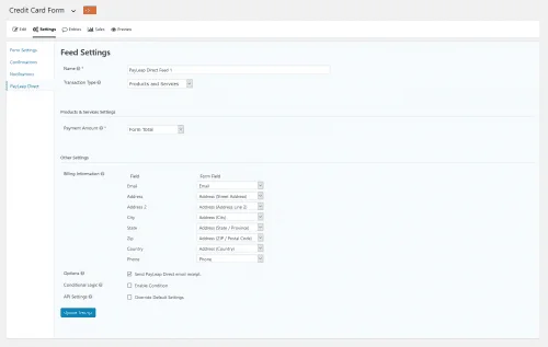 PayLeap Direct Gateway for Gravity Forms
