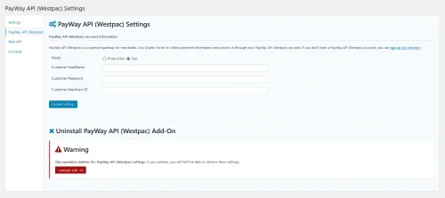 PayWay API (Westpac) Gateway for Gravity Forms