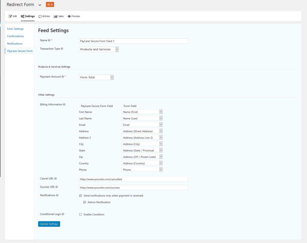 GF_PayLane_SecureForm_Feed_Settings PayLane Secure Form Gateway for Gravity Forms
