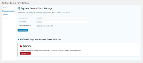 Gf paylane secureform settings