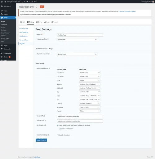 PayTabs Gateway for Gravity Forms