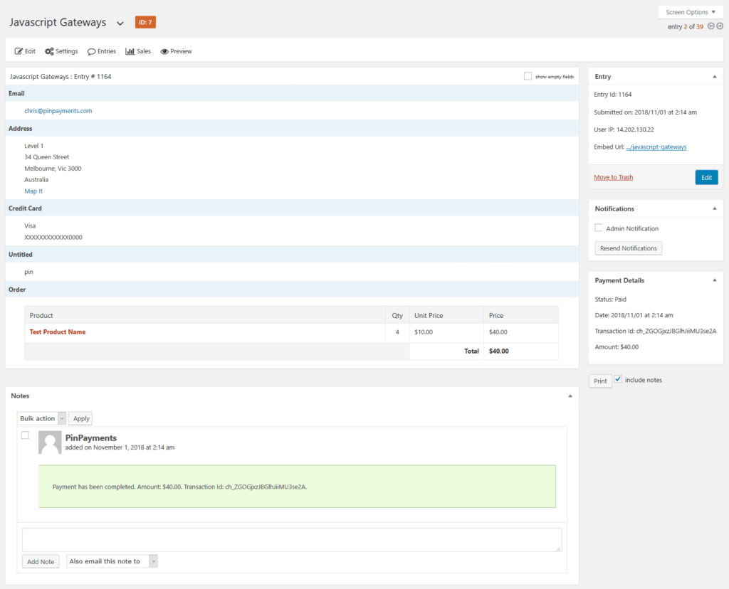 GFPinPaymentsEntryDetailsPage Pin Payments Gateway for Gravity Forms