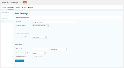 GFPinPaymentsFeedSettingsPage Pin Payments Gateway for Gravity Forms