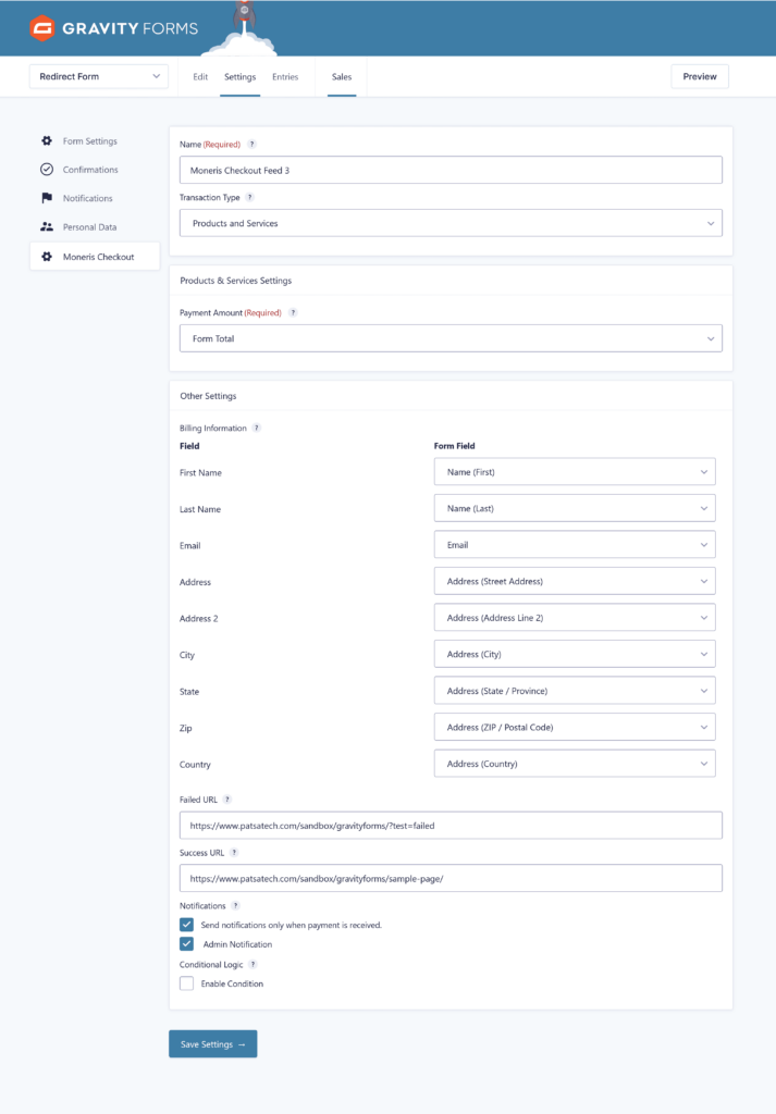 GFMonerisCheckout_Feed_Settings_Page Moneris Checkout Gateway for Gravity Forms
