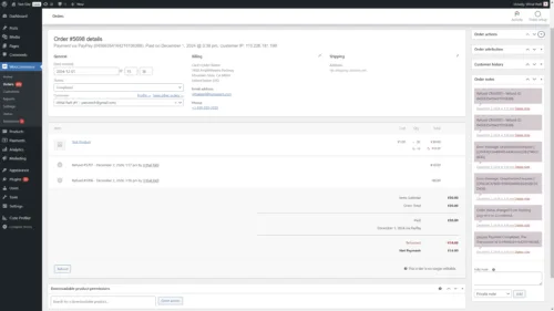 WooCommerce PayPay Order Details Page