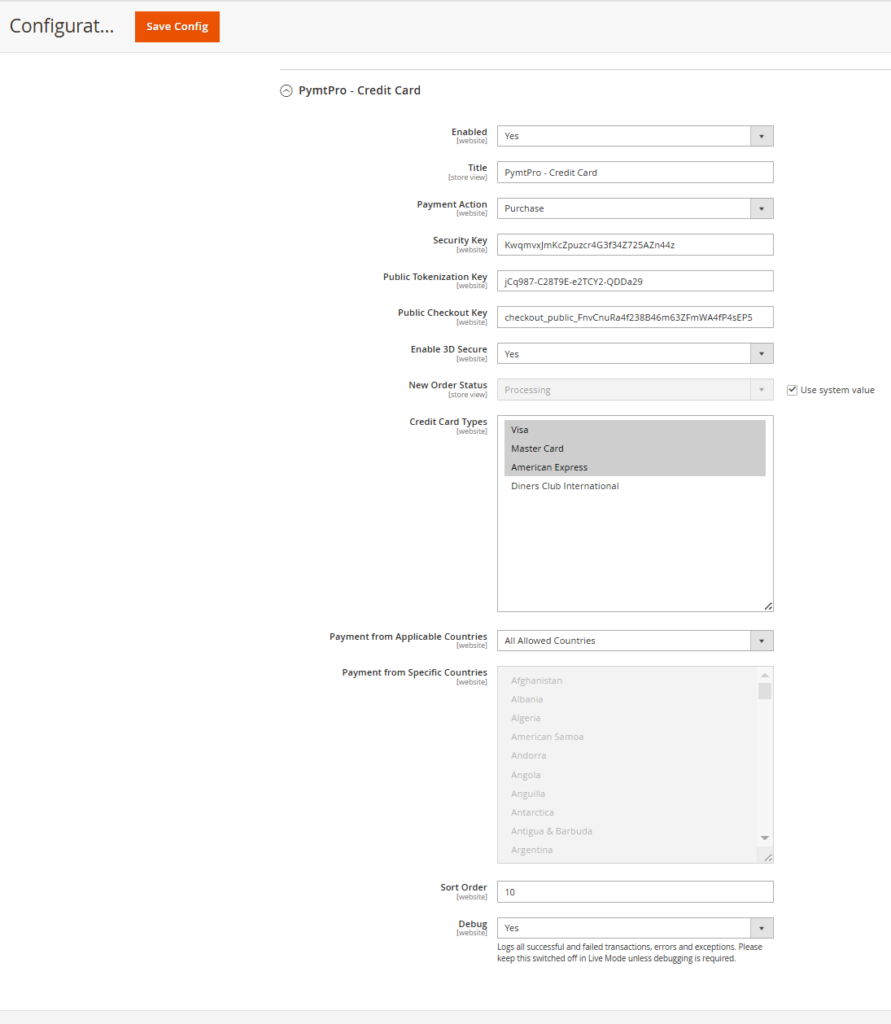 PymtPro_Settings_page PymtPro Payment Gateway for Magento