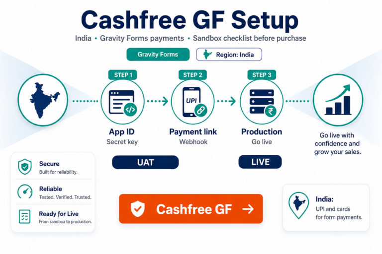 Featured image: Cashfree for Gravity Forms: setup, sandbox, and purchase guide