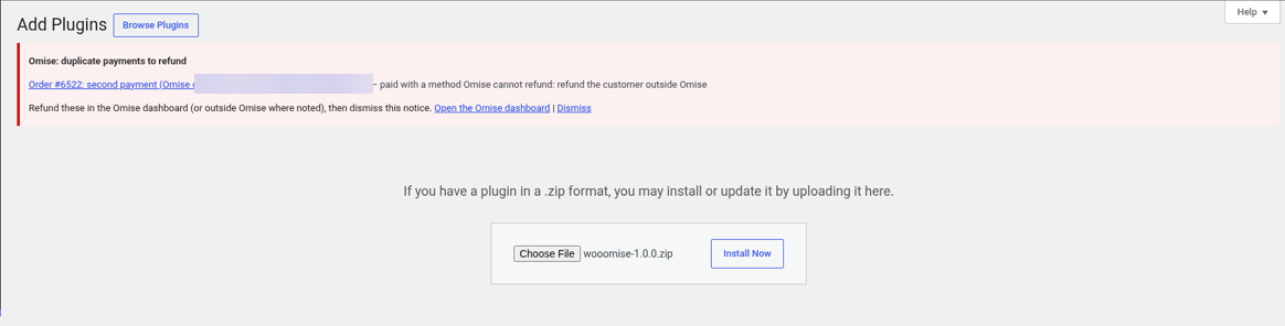 Upload Plugin screen