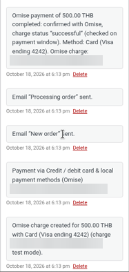 Order notes