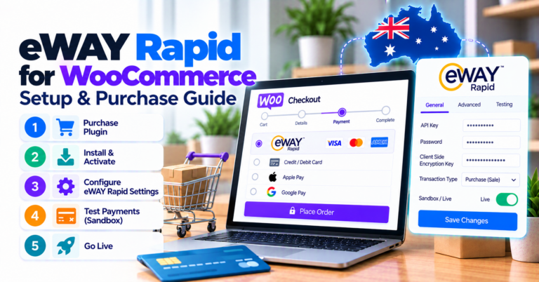 eWay Rapid 3.0 WooCommerce setup and purchase guide: checklist before you buy — WooCommerce payment infographic