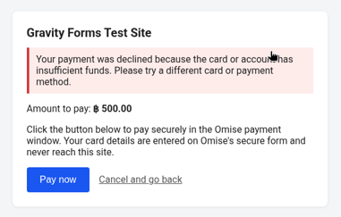 Declined card