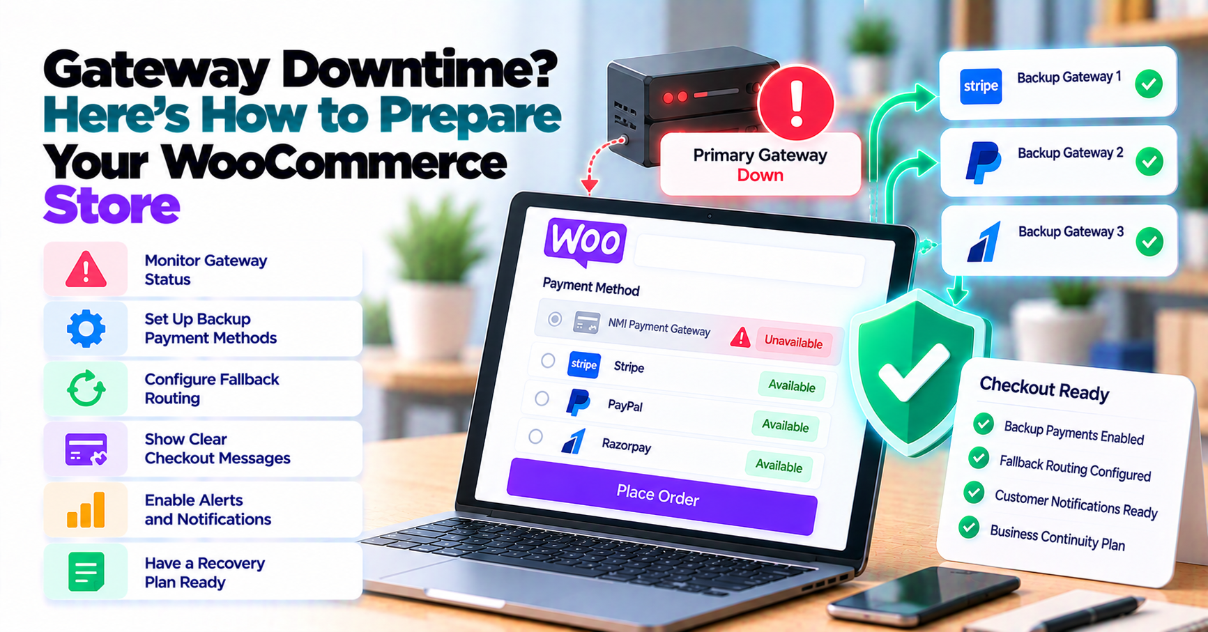 Gateway Downtime? Here's How To Prepare Your WooCommerce Store — WooCommerce payment infographic