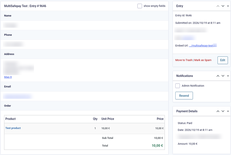 Gravity Forms entry marked Paid by MultiSafepay Gravity Forms entry marked Paid by MultiSafepay