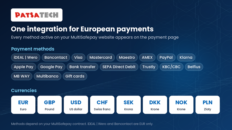 MultiSafepay payment methods and currencies MultiSafepay payment methods and currencies