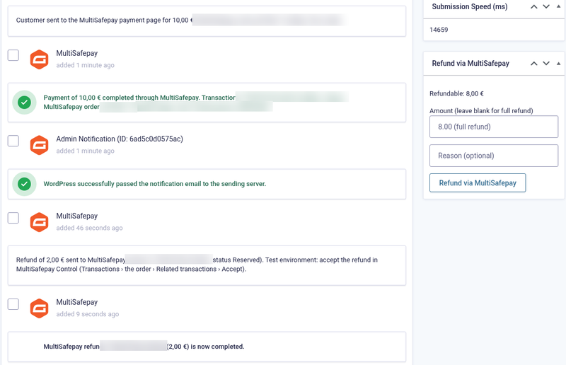 Reserved MultiSafepay refund followed by the automatic “now completed” note Reserved MultiSafepay refund followed by the automatic "now completed" note