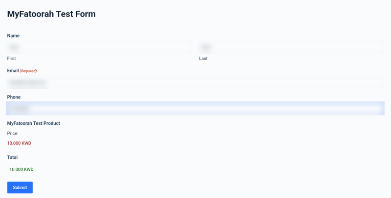 Gravity Forms payment form with a KWD product Gravity Forms payment form with a KWD product