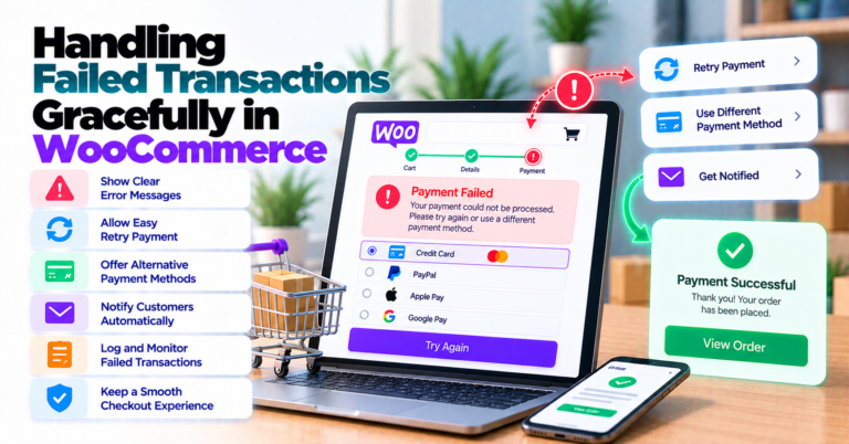 Handling Failed Transactions Gracefully In WooCommerce — WooCommerce payment infographic