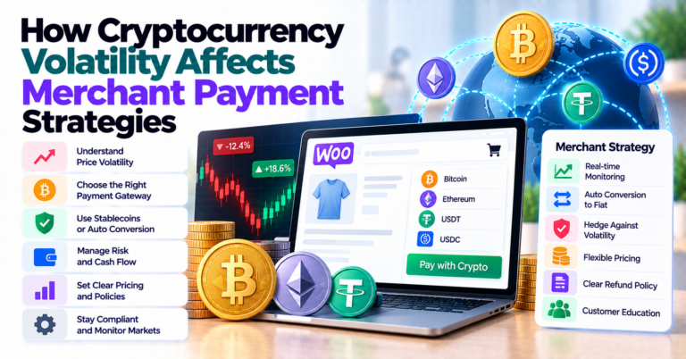 How Cryptocurrency Volatility Affects Merchant Payment Strategies — WooCommerce payment infographic