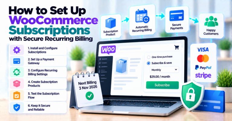 How To Set Up WooCommerce Subscriptions With Secure Recurring Billing — WooCommerce payment infographic