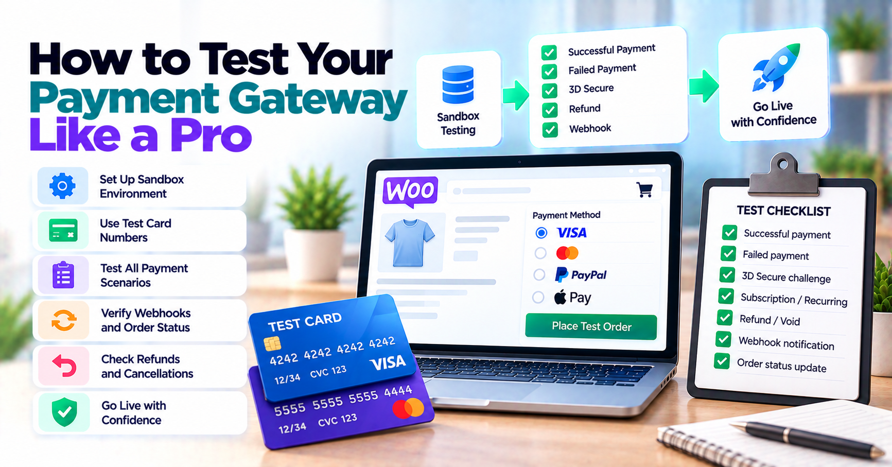 How To Test Your Payment Gateway Like A Pro — WooCommerce payment infographic