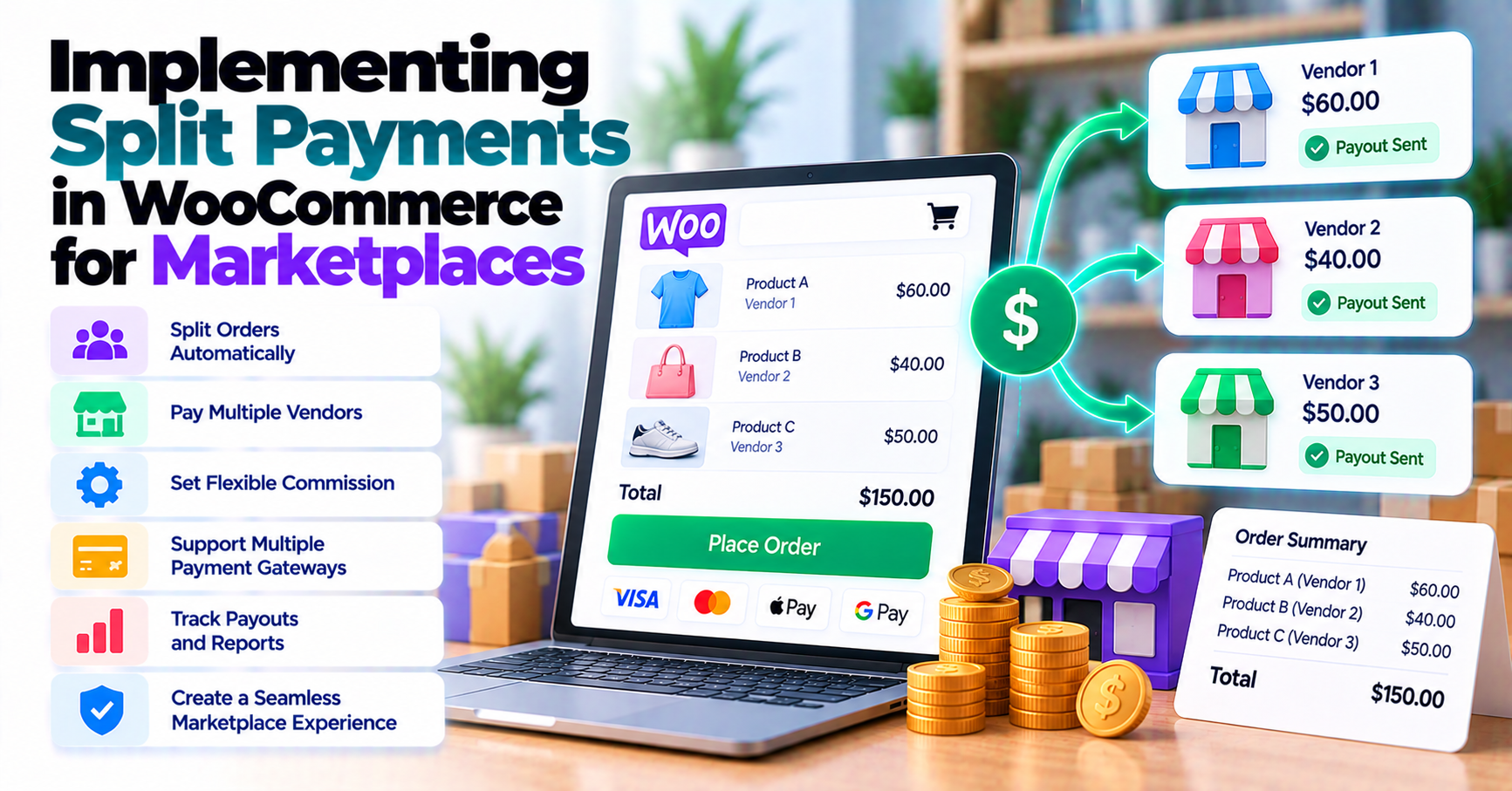 Implementing Split Payments In WooCommerce For Marketplaces — WooCommerce payment infographic