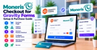 Moneris Checkout for Gravity Forms — setup, sandbox testing, and how to buy — WooCommerce payment infographic