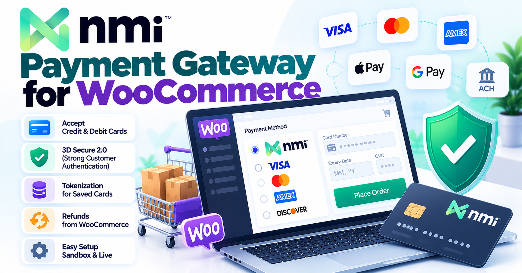 Network Merchants Inc Payment Gateway — WooCommerce payment infographic
