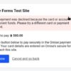 Pay page after a declined Omise test card