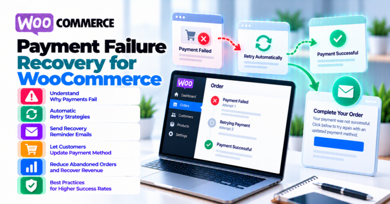 Payment failure recovery on WooCommerce: what to automate and what to say — WooCommerce payment infographic