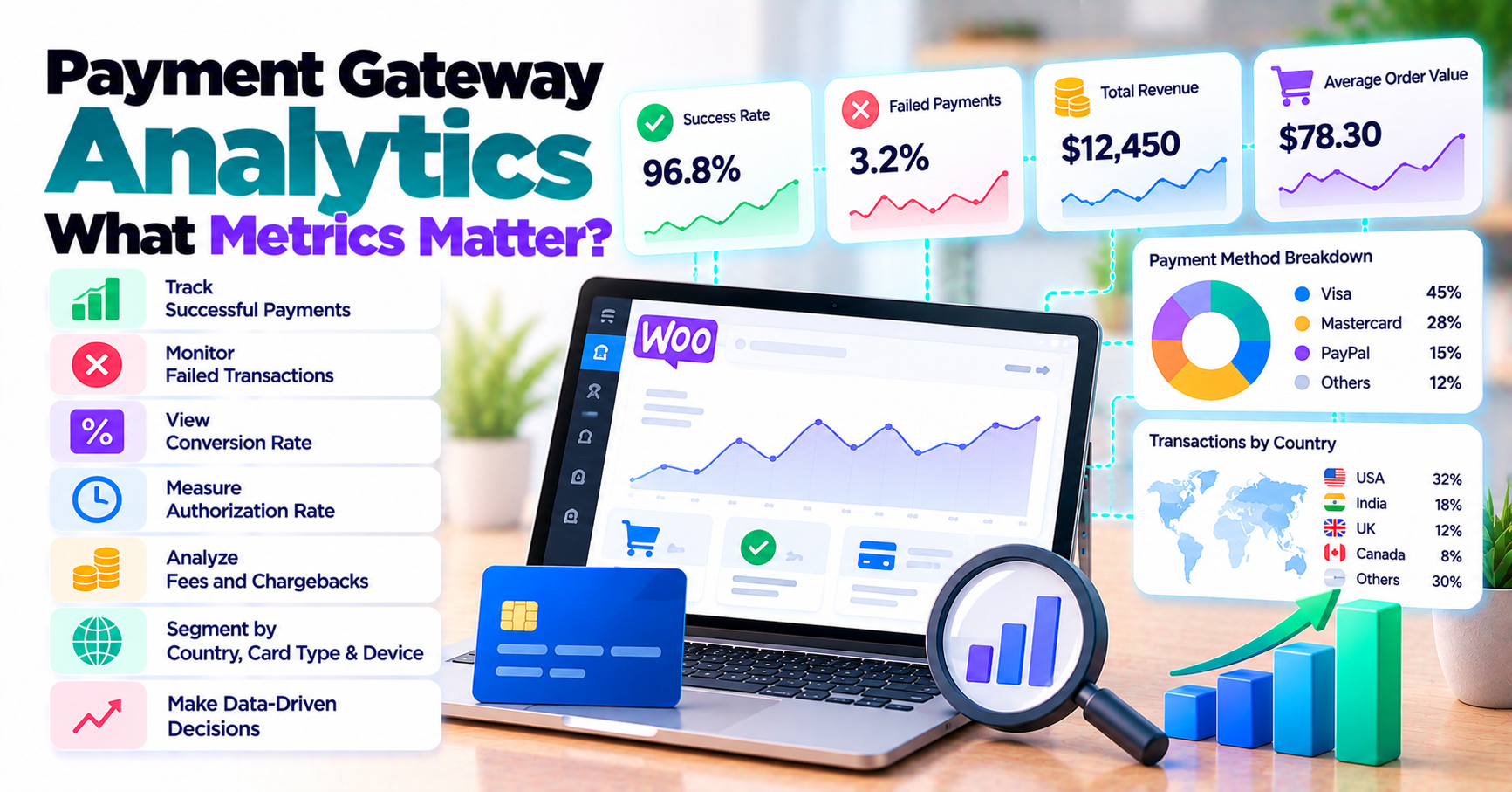 Payment Gateway Analytics: What Metrics Matter? — WooCommerce payment infographic