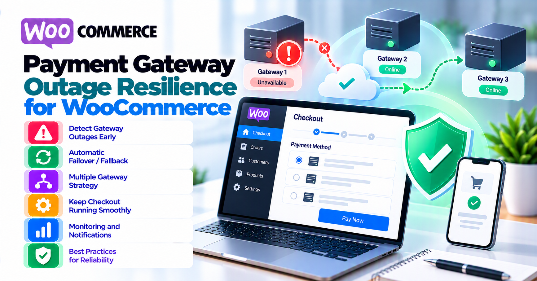 When your payment gateway is down: WooCommerce playbooks for outages and degraded checkout — WooCommerce payment infographic