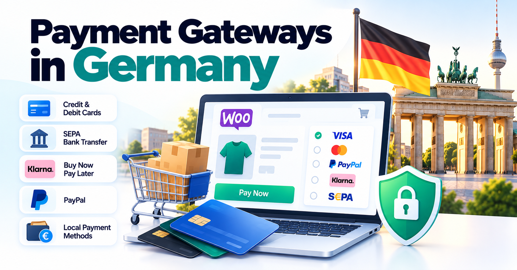 Best Payment Gateways in Germany to Empower Your Business — WooCommerce payment infographic