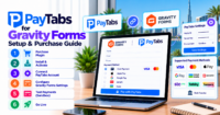 PayTabs for Gravity Forms — setup, test mode, and purchase — WooCommerce payment infographic
