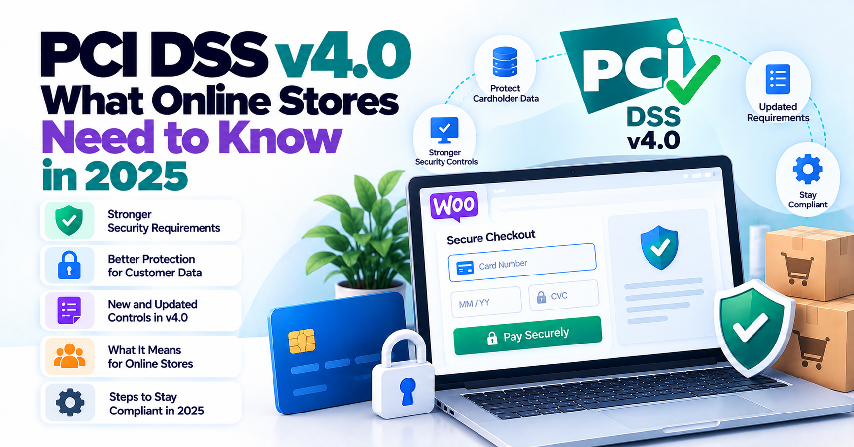 PCI DSS V4.0: What Online Stores Need To Know In 2025 — WooCommerce payment infographic