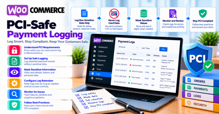 PCI-safe payment logging on WooCommerce: a practical guide for merchants and agencies — WooCommerce payment infographic