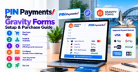 Pin Payments for Gravity Forms — setup, test keys, and purchase — WooCommerce payment infographic