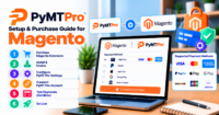PymtPro for Magento: setup checklist, sandbox tests, and how to purchase — WooCommerce payment infographic