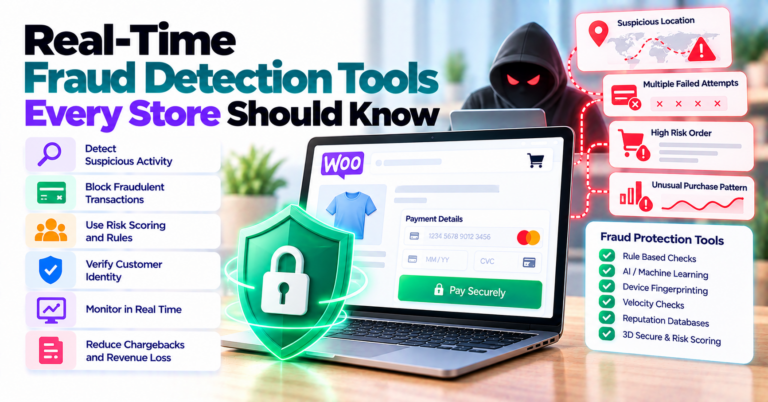 Real-time Fraud Detection Tools Every Store Should Know — WooCommerce payment infographic