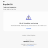 Revolut checkout page after a declined test card