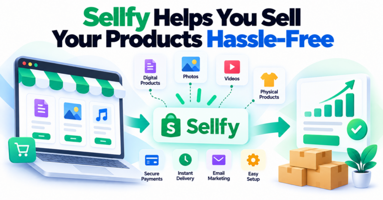 Sellfy helps you sell your products hassle-free — WooCommerce payment infographic