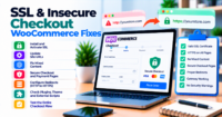 WooCommerce insecure checkout: SSL, mixed content, and HTTPS fixes — WooCommerce payment infographic