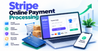 Stripe Online payment processing — WooCommerce payment infographic