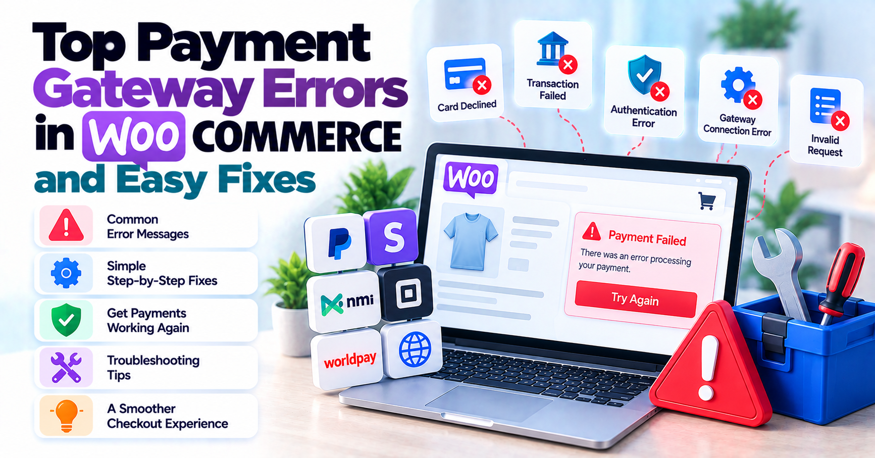 Top Payment Gateway Errors in WooCommerce (And Easy Fixes) — WooCommerce payment infographic